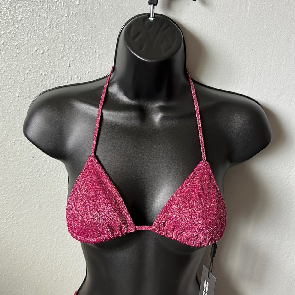 Grape sparkle string triangl bathing suits top